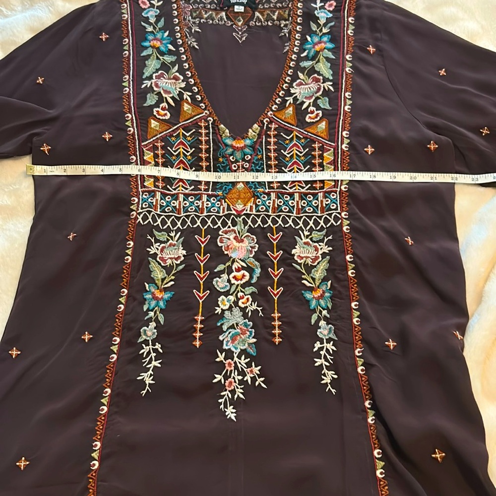 Johnny Was Dark Brown Embroidered Dress/Tunic - Picture 8 of 10